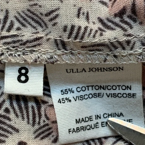 Ulla Johnson Remy Puff Sleeve Floral Blouse Womens 8 Cotton Blend Ivory Boho - Picture 15 of 16